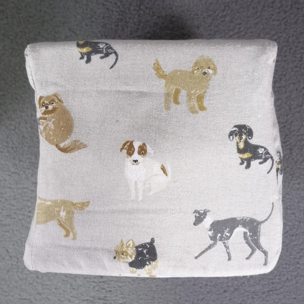 Cuddl Duds King Sheet Set Heavyweight Flannel Dog Toss 100% Cotton 4pc New